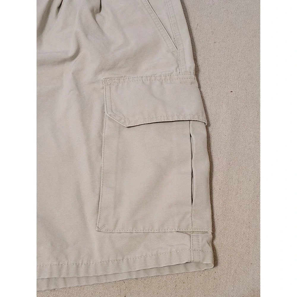 Eddie Bauer Mens Cargo Shorts Utility Pockets Khaki Pleated Cotton Size‎ 29 11